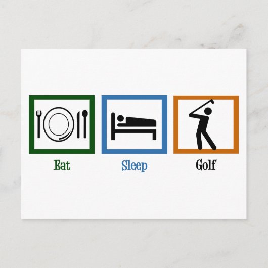 Eat Sleep Play Golf Briefkaart (Voorkant)