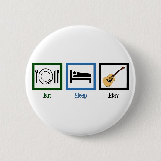 Eat Sleep Play Guitar Ronde Button 5,7 Cm (Voorkant)