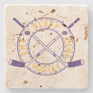 Eat Sleep Play Hockey Stenen Onderzetter
