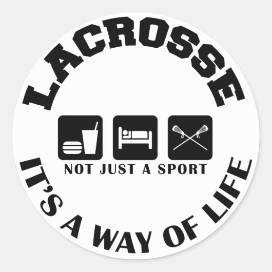 Eat Sleep Play Lacrosse Ronde Sticker (Voorkant)