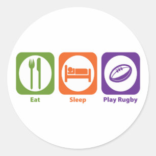 Eat Sleep Play Rugby Ronde Sticker
