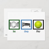 Eat Sleep Play Tennis Briefkaart (Voorkant / Achterkant)