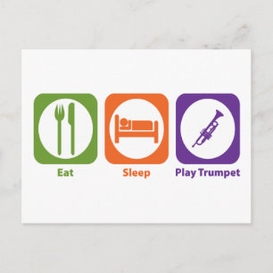 Eat Sleep Play Trumpet Briefkaart