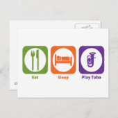 Eat Sleep Play Tuba Briefkaart (Voorkant / Achterkant)