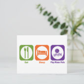 Eat Sleep Play Water Polo Briefkaart (Staand voorkant)
