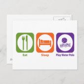 Eat Sleep Play Water Polo Briefkaart (Voorkant / Achterkant)