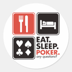 Eat Sleep Poker Ronde Sticker