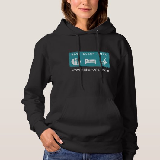 Eat Sleep Pole Dames Pull-over Hoodie (Donker) (Voorkant)