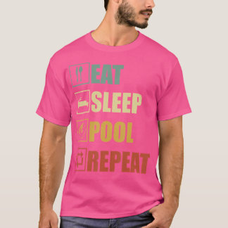 Eat Sleep Pool Herhaal Pool Billiard T-shirt