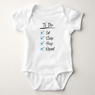 Eat Sleep Poop Herhaal Funny List op Baby Bodysuit
