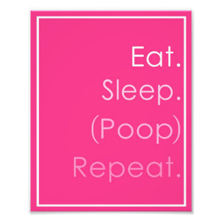 Eat Sleep Poop Herhaling van de Baby Neursery Art Foto Afdruk