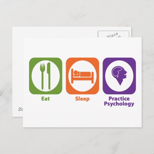 Eat Sleep Practice Psychology Briefkaart (Voorkant / Achterkant)
