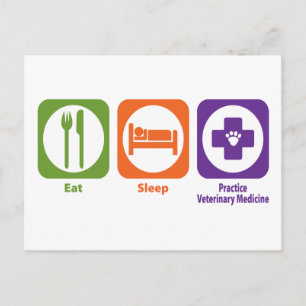 Eat Sleep Practice Veterinary Medicine Briefkaart