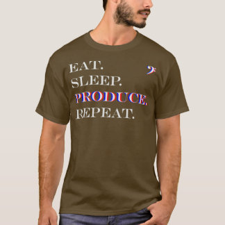 Eat Sleep Producer Herhalen Bass Music Producer T-shirt