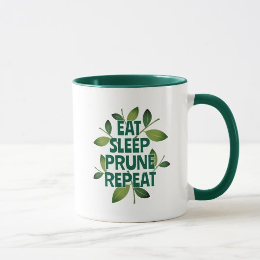 Eat Sleep Prune Repeat Coffee Mok voor tuinman (Rechts)