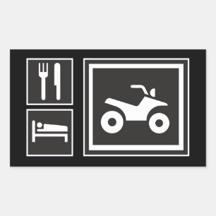Eat Sleep QUAD! Rechthoekige Sticker