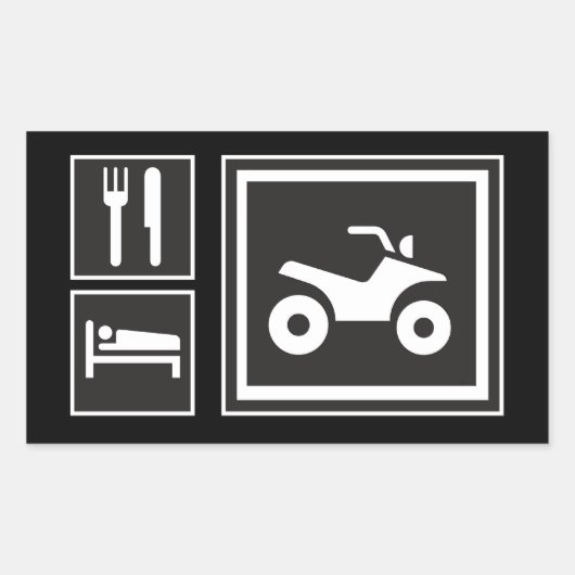 Eat Sleep QUAD! Rechthoekige Sticker (Voorkant)