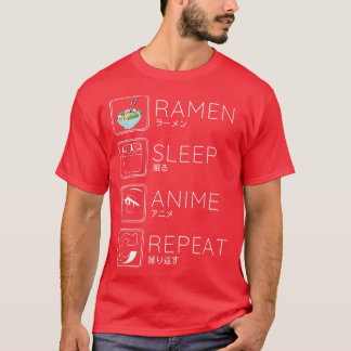Eat Sleep Ramen Anime Noodles Kawaii Japan Sket T-shirt