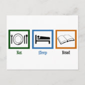 Eat Sleep Read Books Funny Bookworm Briefkaart (Voorkant)