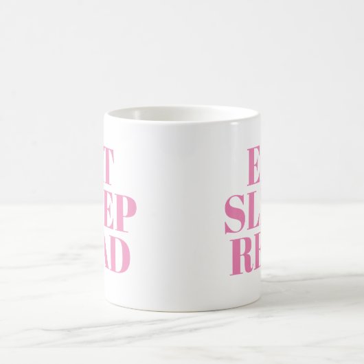 Eat Sleep Read mok | Kute Book Lover Slogan Mok (Center)