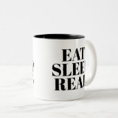 Eat Sleep Read mok | Kute Book Lover Slogan Mok (Voorkant rechts)