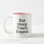 Eat sleep read repeat coffee mug for teacher (Gauche)