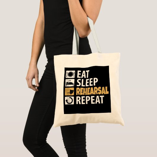 Eat Sleep Rehearings Herhalen Tote Bag (Voorkant (product))