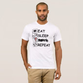 Eat Sleep Repeteren T-shirt (Voorkant volledig)
