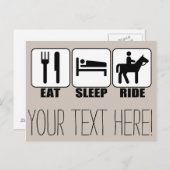Eat Sleep Ride a Horse Horseback Riding Briefkaart (Voorkant / Achterkant)