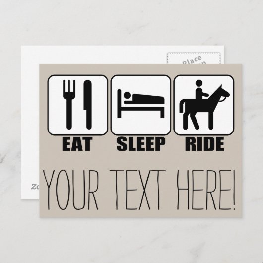 Eat Sleep Ride a Horse Horseback Riding Briefkaart (Voorkant / Achterkant)