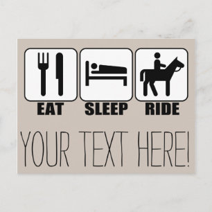 Eat Sleep Ride a Horse Horseback Riding Briefkaart