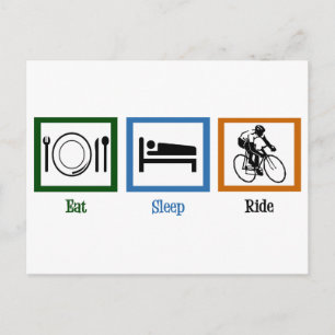 Eat Sleep Ride (fietsers) Briefkaart