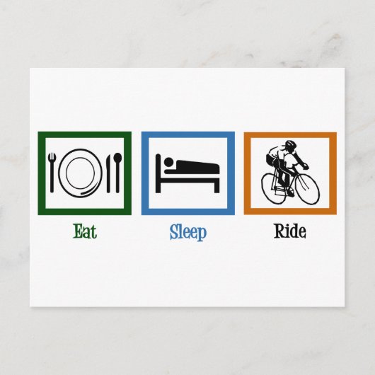 Eat Sleep Ride (fietsers) Briefkaart (Voorkant)