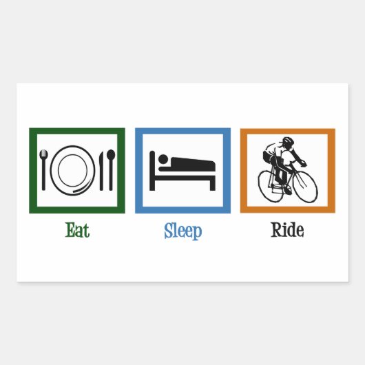 Eat Sleep Ride (fietsers) Rechthoekige Sticker (Voorkant)