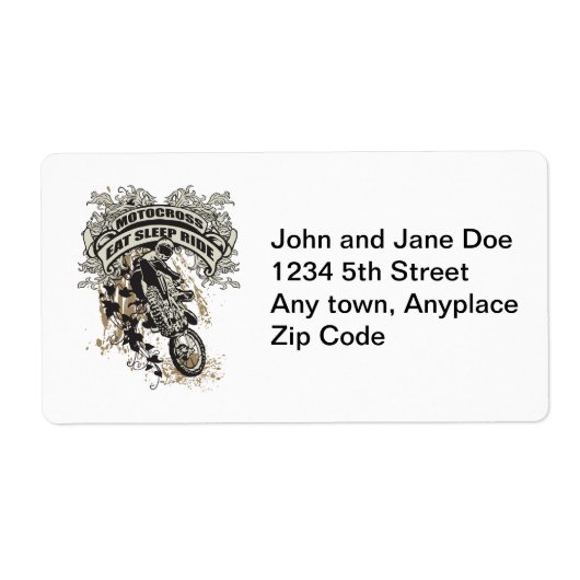 Eat, Sleep, Ride Motocross Etiket (Voorkant)