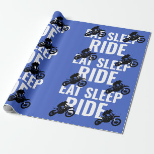 Eat Sleep Ride Motocross Pop Sport Art Cadeaupapier
