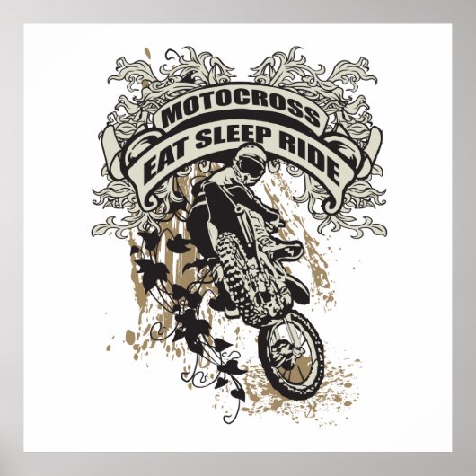 Eat, Sleep, Ride Motocross Poster (Voorkant)