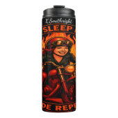 Eat Sleep Ride Repeat Flaming Rider Thermosbeker (Voorkant)