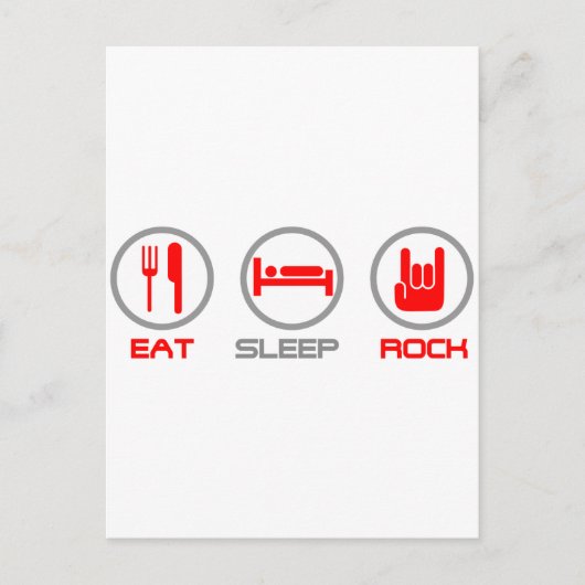 Eat Sleep Rock - Emo, gothic, alternatief, grunge Briefkaart (Voorkant)