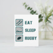Eat Sleep Rugby Briefkaart (Staand voorkant)