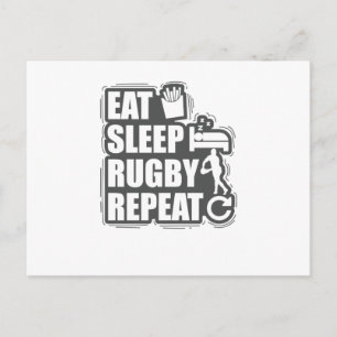 Eat Sleep Rugby Football sport herhalen Briefkaart