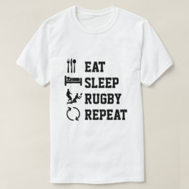 Eat Sleep Rugby Herhaal Sport T-shirt