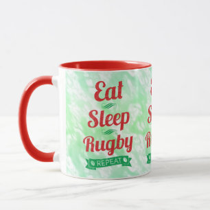 Eat Sleep Rugby Herhalen Mok