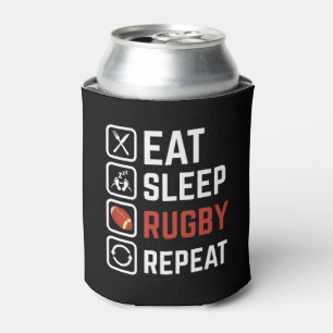Eat Sleep Rugby Herhaling Sport Gift Blikjeskoeler