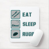 Eat Sleep Rugby Muismat (Met muis)