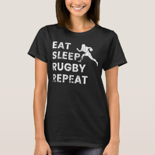 Eat Sleep Rugby Player Coach Sportgrafisch T-shirt