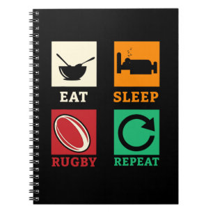 Eat Sleep Rugby Reputeren Rugby Player Rugby Coach Notitieboek