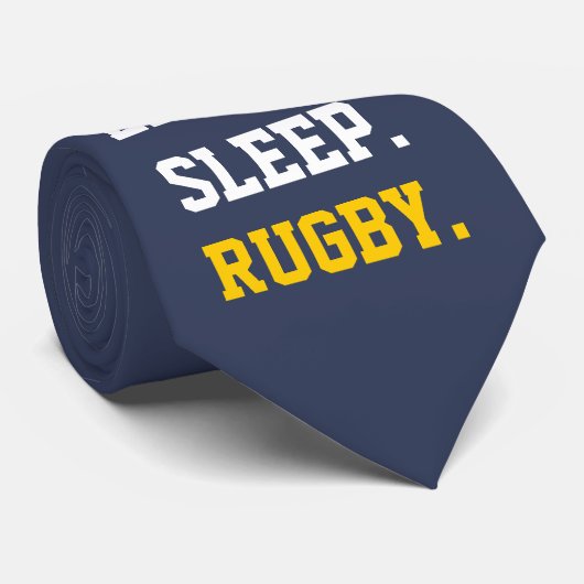 Eat Sleep Rugby Stropdas (Opgerold)