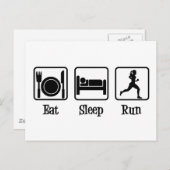 Eat Sleep Run Briefkaart (Voorkant / Achterkant)