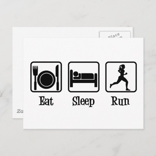 Eat Sleep Run Briefkaart (Voorkant / Achterkant)